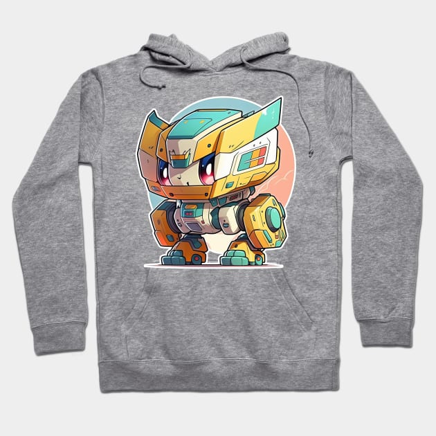 Colourful kawaii mech robot modern illustration Hoodie by Quixar